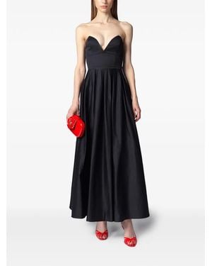 Twentyfourhaitch Flores Strapless Pleated Maxi Dress - Black