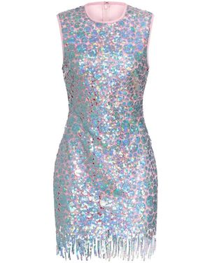 Markarian Galaxie Paillette-Embellished Fringed-Hem Mini Dress - Blue