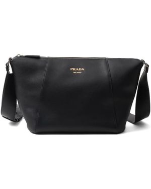 Prada レザーショルダーバッグ - ブラック