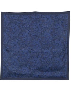 Gabriele Pasini Paisley-Print Silk Scarf - Blue