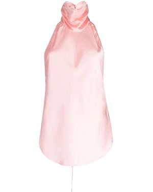 Matériel Halterneck Satin Top - Roze