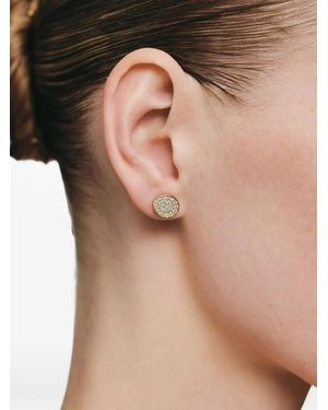 Guzema Diamond Flat Stud Earrings - Black