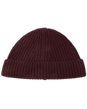 Amaranto Ribbed-Knit Beanie - Red