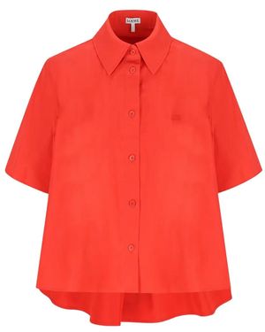 Loewe Camisa Con Logo Bordado - Rojo