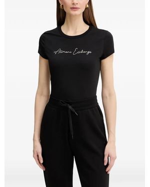 ARMANI EXCHANGE Logo-Detail T-Shirt - Black