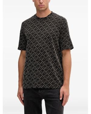 ARMANI EXCHANGE Geometric-Print T-Shirt - Black
