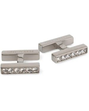 Ferragamo Crystal Embellished Cufflinks - White