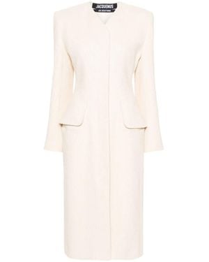 Jacquemus Abrigo Largo Le Manteau Cubo - Blanco