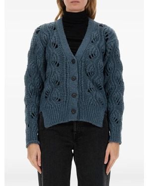 Mila Schon V-Neck Cardigan - Blue
