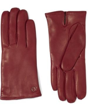 Orciani Logo-Plaque Leather Gloves - Red