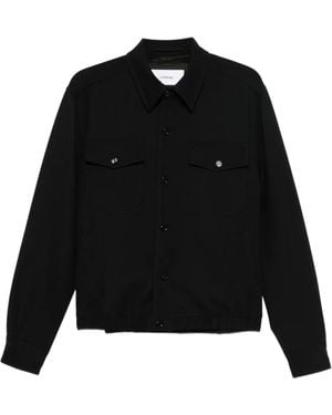 Lardini Button-Front Shirt Jacket - Black