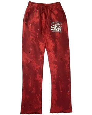 HELLSTAR Tie-Dye Track Trousers - Red
