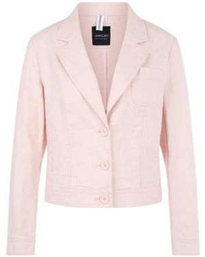 Marc Cain Notched-Lapel Button-Fastening Denim Jacket - Pink