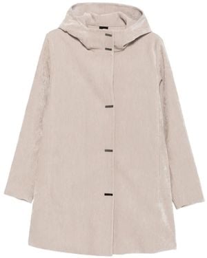Rrd Hooded Concealed-Fastening Coat - Natural