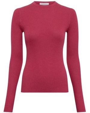 Gabriela Hearst Browning Ribbed-Knit T-Shirt - Red