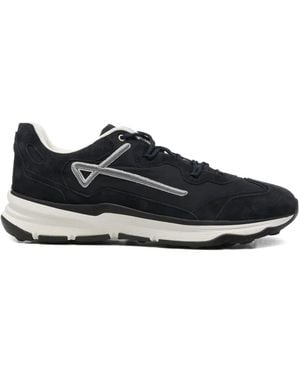 Herno Logo-Appliqué Leather Sneakers - Black