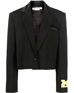 Off-White c/o Virgil Abloh Single-Breasted Cropped Blazer - Black