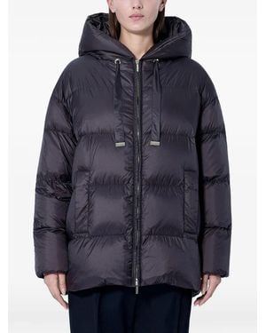 Max Mara Hooded Drawstring Puffer Jacket - Blue