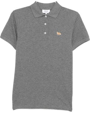 Maison Kitsuné Fox-embroidered Polo Shirt - グレー