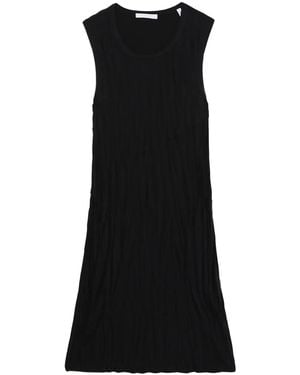 Helmut Lang Crinkled-Finish Satin Minidress - Black