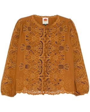 FARM Rio Camel Richelieu Top - Brown