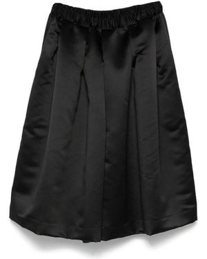 Comme des Garçons サテン ワイドショートパンツ - ブラック