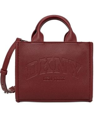 DKNY Mini Handle Logo-Debossed Tote Bag - Red