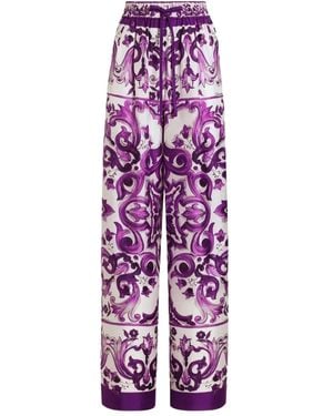 Dolce & Gabbana Hose Aus Seide - Lila