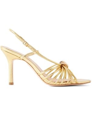 Loeffler Randall Mareka Knotted-Upper Heeled Sandals - Metallic