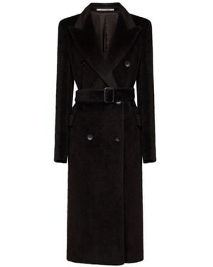 Tagliatore Jole Double-Breasted Belted Coat - Black