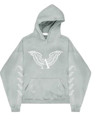 ALEXANDER DIGENOVA Logo-Print Distressed Hoodie - Blue