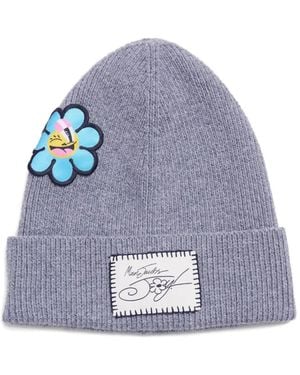 Marc Jacobs The Joy Flower-Embellished Beanie Hat - Blue
