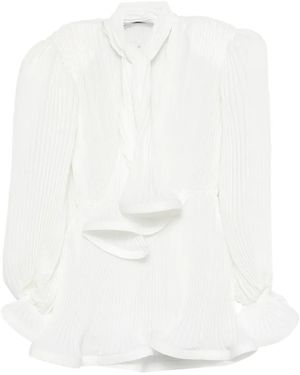 ROWEN ROSE Robe Courte À Design Plissé - White