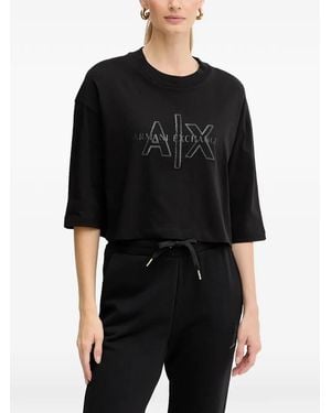 ARMANI EXCHANGE Logo-Detail T-Shirt - Black
