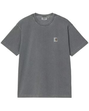 Carhartt Logo Cotton T-Shirt - Grey