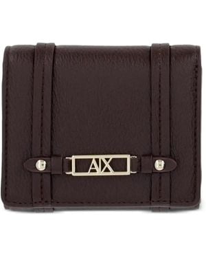 ARMANI EXCHANGE Portafoglio Amy Con Placca Logo - Marrone
