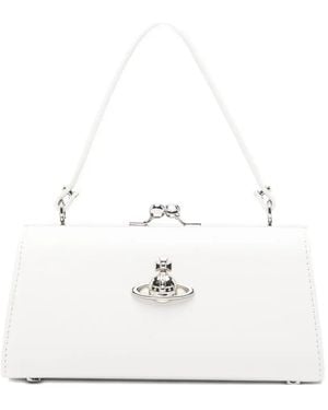Vivienne Westwood Doll Xl Frame Orb-Plaque Clutch Bag - White