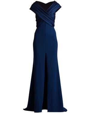 Tadashi Shoji Benz Abendkleid Mit Falten - Blau