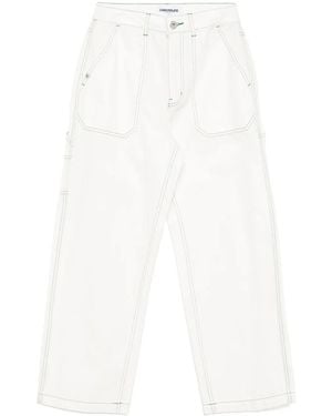 Chocoolate Workwear-Jeans Mit Weitem Bein - Weiß