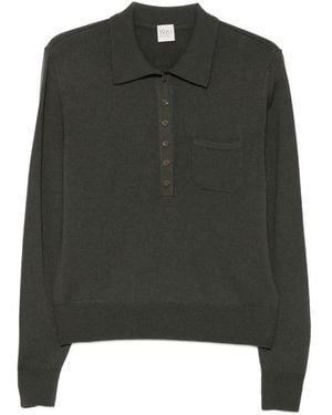 19.61 MILANO Button-Fastening Chest-Pocket Polo Top - Green