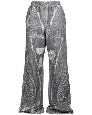 VIVAMUS Denim-Print Track Trousers - Grey