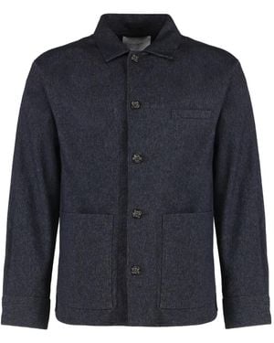 Paolo Pecora Patch-Pocket Overshirt - Blue