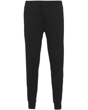 Prada Logo-Plaque Slim-Fit Trousers - Black