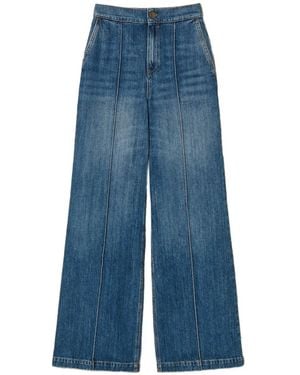 Twinset Seam-Detail Wide-Leg Jeans - Blue