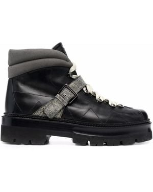 Bally Lace-Up Leather Boots - Black