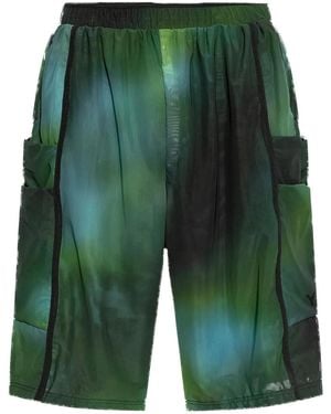 Y-3 Bermudas Cargo Estampadas - Verde