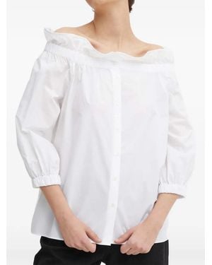 Mos Mosh Ruffle Off-Shoulder Blouse - White