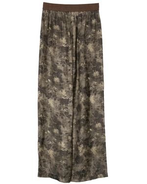 Uma Wang Weite Hose Mit Blumenprint - Braun