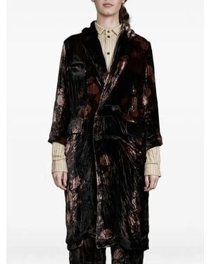 Aleksandr Manamïs Double-Breasted Velvet Coat - Black