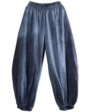Cortana Elasticated-Cuff Balloon Trousers - Blue